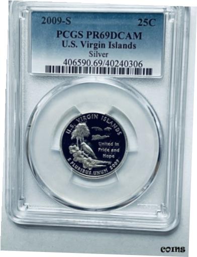  アンティークコイン コイン 金貨 銀貨  2009-S U.S. Virgin Islands Territorial Silver Quarter PCGS PR69DCAM