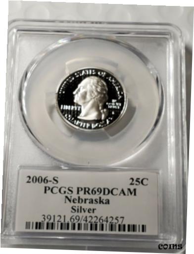 【極美品/品質保証書付】 アンティークコイン コイン 金貨 銀貨 [送料無料] 2006-s 25c Silver pcgs pr69dcam Nebraska State Quarter