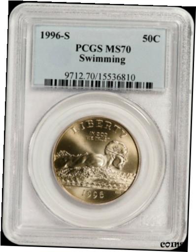  アンティークコイン コイン 金貨 銀貨  1996-S Swimming Commemorative Half Dollar PCGS MS70 -- SUPER QUALITY