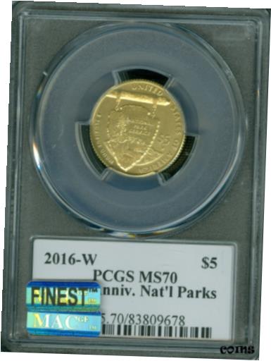 ڶ/ʼݾڽա ƥ    [̵] 2016-W NATIONAL PARKS LOGO $5 GOLD PCGS MS-70 MAC FINEST REGISTRY MAC SPOTLESS *