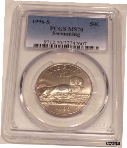 ڶ/ʼݾڽա ƥ    [̵] 1996-S Olympic Commemorative Swimming 50C PCGS MS70: Crisp Detail , Low Mintage