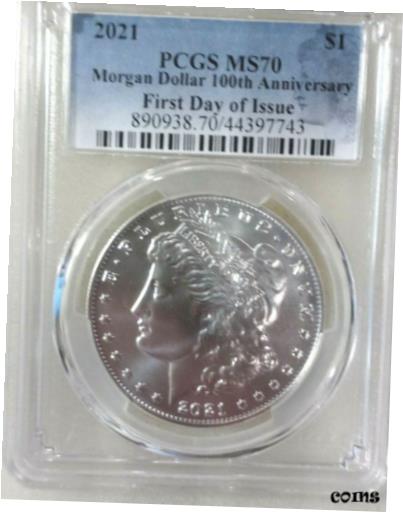  アンティークコイン コイン 金貨 銀貨  2021 P $1 SILVER MORGAN DOLLAR PCGS MS-70 FIRST DAY ISSUE- SEE LABEL DESCRIPTION