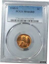 yɔi/iۏ؏tz AeB[NRC RC   [] 1945 - S Lincoln Cent - PCGS MS66RD - Beautiful Mint State Lincoln