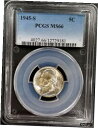 yɔi/iۏ؏tz AeB[NRC RC   [] 1945 S Jefferson Nickel certified MS 66 by PCGS! Beautiful, colorful toning!