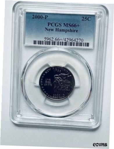  アンティークコイン コイン 金貨 銀貨  2000-P New Hampshire Statehood Quarter PCGS MS66+ Currently The Only PGGS MS66+