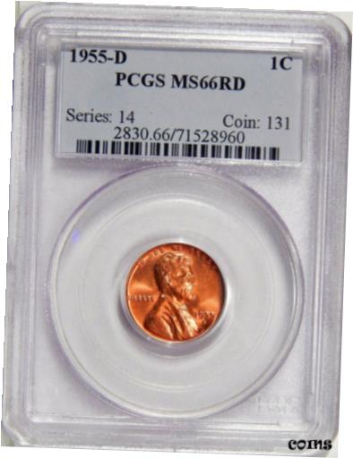 yɔi/iۏ؏tz AeB[NRC RC   [] 1955-D 1c PCGS MS 66 RED OLD HOLDER ~ PQ HIGH GRADE LINCOLN CENT