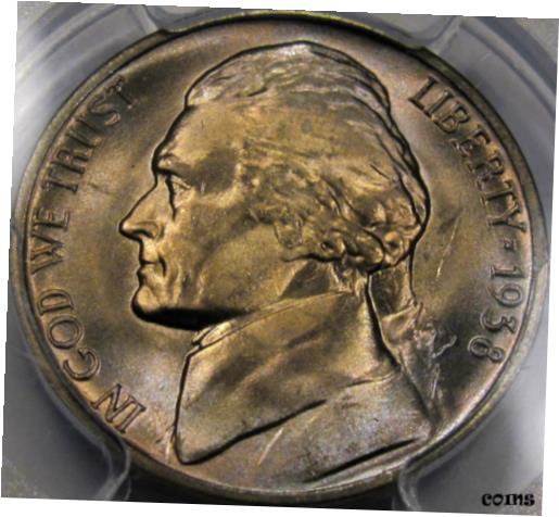 yɔi/iۏ؏tz AeB[NRC d 1938-D Jefferson Nickel PCGS MS-66... A Blazer, Incredible Cartwheel Luster!!! [] #oot-wr-010925-668