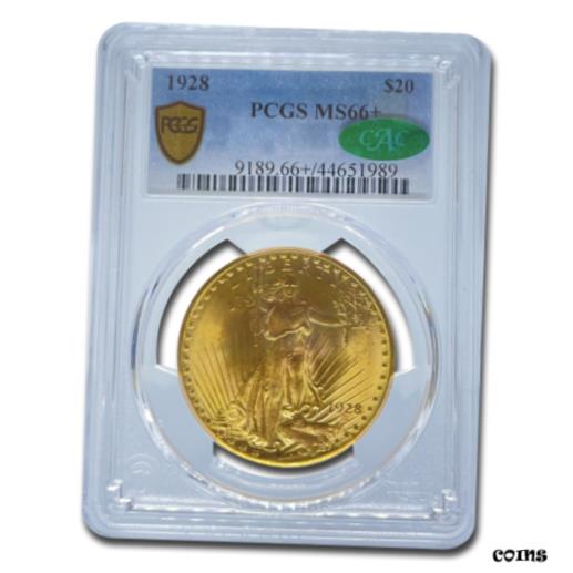 【極美品/品質保証書付】 アンティークコイン 金貨 1928 $20 Saint-Gaudens Gold Double Eagle MS-66+ PCGS CAC - SKU#169293 [送料無料] #got-wr-010943-2094