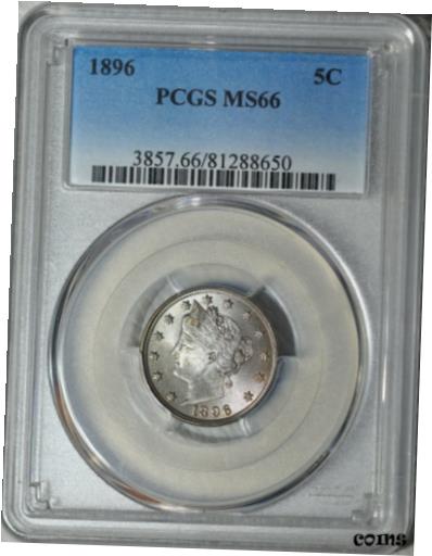  アンティークコイン 硬貨 1896 PCGS MS66 PQ+ Liberty Nickel, lustrous eye appealing gem, purple blue color  #oot-wr-010943-2203