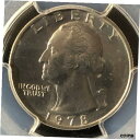 【極美品/品質保証書付】 アンティークコイン コイン 金貨 銀貨 [送料無料] 1978 25C Washington Quarter Dollar PCGS MS65 83674798