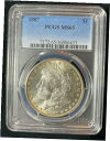 yɔi/iۏ؏tz AeB[NRC RC   [] 1887-Morgan Silver Dollar, PCGS, MS-65, light rose toning around obv. rim