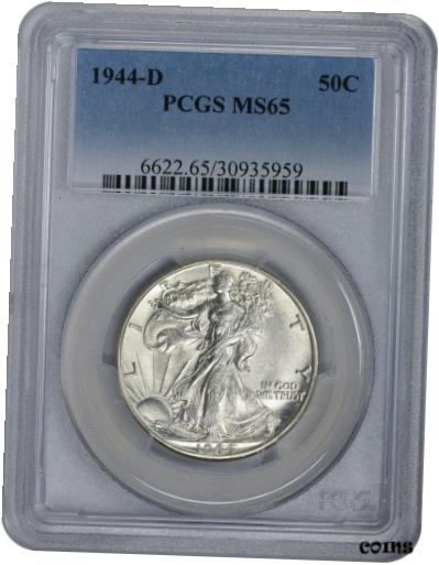 楽天金銀プラチナ　ワールドリソース【極美品/品質保証書付】 アンティークコイン コイン 金貨 銀貨 [送料無料] 1944-D Walking Liberty Silver Half Dollar MS65 PCGS