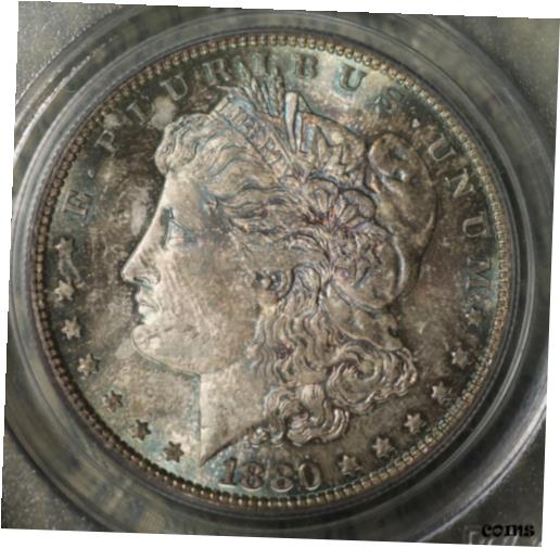  アンティークコイン コイン 金貨 銀貨  Attractively Toned GEM 1880-S Morgan Silver Dollar - PCGS MS65!