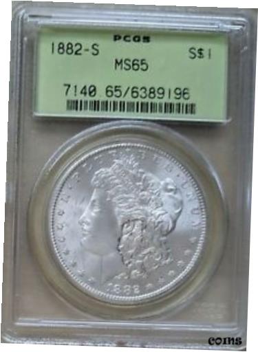 yɔi/iۏ؏tz AeB[NRC RC   [] 1882 S $1 Morgan Silver Dollar PCGS MS 65 OGH Old Green Holder