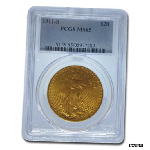 【極美品/品質保証書付】 アンティークコイン 金貨 1911-S $20 Saint-Gaudens Gold Double Eagle MS-65 PCGS - SKU #68107 [送料無料] #got-wr-010946-1725