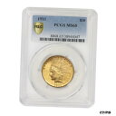 【極美品/品質保証書付】 アンティークコイン 金貨 1911 $10 Gold Indian PCGS MS65 Philadelphia mint state gem graded eagle coin [送料無料] #gct-wr-010946-2276