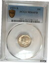 1939 年代。マーキュリーダイム。 PCGS MS64FB 。選択/宝石 BU 。オリジナル 。1939-s . Mercury Dime . PCGS MS64FB . Choice/Gem BU . Original .(3)