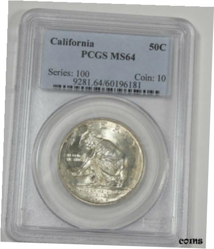 1925-S CA Diamond Jubilee Silver Commemorative Half Dollar CERTIFIED PCGS MS 64※関税は当ショップ負担（お客様負担無し）※全国送料無料・海外輸送無料※商品の状態は画像をご確認下さい（極美品・目立った汚れ無し）※輸入品の為英語表記となります※その他ご不明点はお気軽にお問合せ下さい！Modified Item: NoCountry/Region of Manufacture: United StatesCertification Number: 60196181Certification: PCGSStrike Type: BusinessMint Location: San FranciscoGrade: MS 64Type: CommemorativeYear: 1925Circulated/Uncirculated: UncirculatedComposition: SilverDenomination: 50C[ご購入前に必ずお読み下さい]親切丁寧に、商品到着までサポート対応させていただきます。■パソコンの画像・画質により色や素材感が、実際の商品と多少異なる場合がございますので予めご了承くださいませ。■お客様のご都合（程度の解釈相違を含む）による商品のご購入後のキャンセル返品は、原則としてお受け致しておりません。未払いのまま2日以上連絡が取れない場合はキャンセルさせて頂きます。その場合、事務局側が自動的に「非常に悪い」の評価を付けてしまいますのでご注意ください。※お支払い頂いた場合は連絡は不要です。※他ショップでも販売しておりますので、稀に在庫がない場合がございます。■不具合での返品は箱などすべてが到着時の状態になるものに限らせていただきます。※当店では不良品はすべて現物確認と不具合の確認を行い対応をさせて頂いております。■お客様のご都合によるご注文確定後の商品のキャンセルにつきましては承っておりません。また、ご入金確認後、またはご決済完了確認後のキャンセルにつきましては、ご注文総額の30％のキャンセル料をご請求させていただきます。■領収書二重発行やトラブル防止のため、領収書発行は行っておりません。事務局側が発行している「支払い明細」が正式な支払い証明となります。支払い明細画面を印刷したものが領収書の代わりになることを各税務署に確認済みです。■年末年始・連休の発送は、業者も休みになる関係でいつもより遅れます。■輸送時の破損の場合は配送業者への報告を行って下さい。報告なしでの対応はできません。■日祝日は定休日とさせていただいております。連絡・発送が出来ませんのであらかじめご了承お願いいたします。■内容は必ずお読みになってからお買い求め下さいますようお願い致します。※在庫状況は常に更新をしておりますが、当社は複数店舗で在庫を共有しているため、ご注文を頂きましても稀に欠品している場合がございます。その際は誠に申し訳ございませんが、その旨をメールまたはお電話にてご連絡させていただきます。ご理解いただけますようお願い申し上げます。親切・丁寧にお取引させていただきますのでよろしくお願いします。 品質保証について 当店の商品の、品質保証についてご紹介いたします。 ▽品質保証書 お買い上げいただく全ての商品に「WORLD RESOURCE品質保証書」をおつけいたします。 これは、WORLD RESOURCEが販売した商品であることを保証するものです。大切に保管してください。 ▽標準保証に関して 当店でご購入頂きました商品は7日以内の標準保証サービスが付属致します。 ※ご購入日につきましては、製品の品質保証書に記載の日付にて確認させていただきます。 ※保証は通常利用時のみの対応となります。 ※ご購入日の確認を致しかねる場合は有償となります。品質保証書は大切に保管して下さい。POINT01　品揃え一番店を目指して 「期待に答えるお店づくりと、時代に合わせたサービスをご提供致します。」 POINT02　多種多様な商品レパートリー 「幅広く、世界の商品をご用意しております。」 POINT03　きっと見つかる！新しい発見 「テレビや雑誌で紹介されたアイテムもいちはやく。」 モットー：丁寧な接客対応 その道数十年のスタッフだからこそできる、“豊富な知識”に基づく商品のご提案。 お探しの商品はお気軽にスタッフにお尋ねください。 「以前は、商品ページあったけど、、、見つからない。」 「初めてアンティークコインの購入をしますが大丈夫ですか？」 「この年代の商品を探していますが、おすすめはありますか？」 「友人にアンティークコインを送りたいけど、おすすめありますか？」 等など、困ったときの質問にも、しっかり対応・お調べ致します。 取寄せ、取り置き等もできますので、商品一覧で見つからなかった商品でも、 スタッフまでお気軽にご相談下さい。 【お問い合わせはお気軽にどうぞ】 suport@world-resource.net