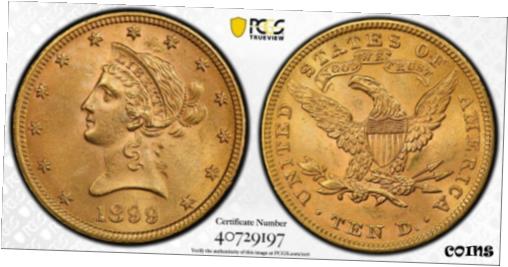 【極美品/品質保証書付】 アンティークコイン コイン 金貨 銀貨 [送料無料] 1899 G$10 Liberty Eagle * PCGS Gold Shield MS-64 * Very attractive orange-yellow