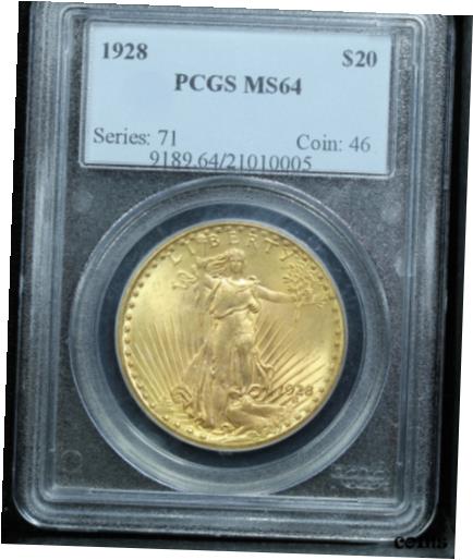 yɔi/iۏ؏tz AeB[NRC  1928 (Philadelphia) $20 Saint-Gaudens US Gold Double Eagle Coin - PCGS MS 64 [] #gct-wr-010959-3287