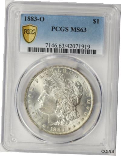【極美品/品質保証書付】 アンティークコイン 銀貨 1883-O Morgan Silver Dollar $1 PCGS MS63 [送料無料] #sot-wr-010998-1704