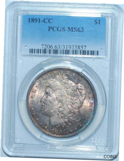  アンティークコイン コイン 金貨 銀貨  1891 CC PCGS MS63 VAM-3 Spitting Eagle Carson City Morgan Silver Dollar