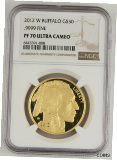 【極美品/品質保証書付】 アンティークコイン 金貨 2012 W $50 American Buffalo 1 Oz Gold Proof Coin NGC PF70 Ultra Cameo Scarce [送料無料] #gct-wr-011000-2099