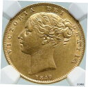 1849 イギリス アンティーク 古い英国 ビクトリア女王 ゴールド ソブリン コイン NGC i873851849 GREAT BRITAIN Antique OLD UK Queen Victoria Gold Sovereign Coin NGC i87385(3)
