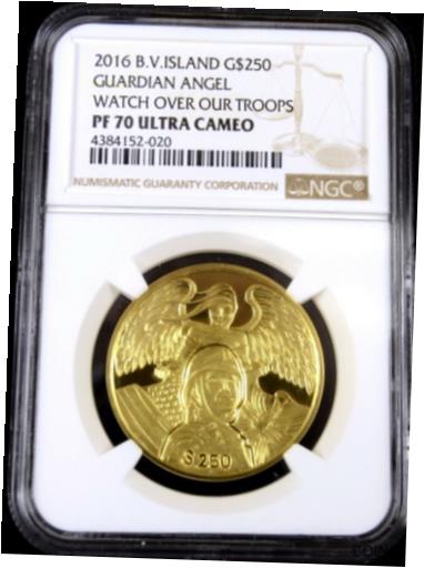 【極美品/品質保証書付】 アンティークコイン 金貨 $250 2016 British Virgin Islands 999.9 Gold Guardian Angel NGC PF70 Ultra Cameo [送料無料] #got-wr-011000-4488