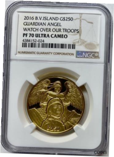 【極美品/品質保証書付】 アンティークコイン 金貨 2016 British Virgin Islands1oz Gold Guardian Angel NGC PF-70 UCAM [送料無料] #got-wr-011000-5046
