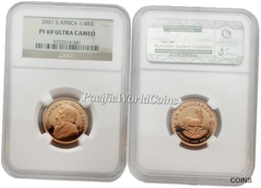 ڶ/ʼݾڽա ƥ    [̵] South Africa 2001 1/4 Krugerrand 1/4 oz Gold NGC PF 69 Ultra Cameo