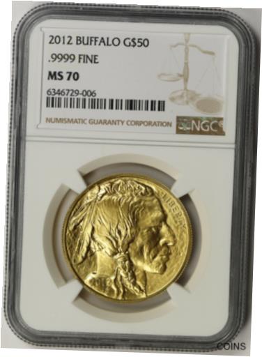 【極美品/品質保証書付】 アンティークコイン 金貨 2012 American Buffalo Gold $50 1 oz .9999 Fine MS 70 NGC [送料無料] #got-wr-011000-5662