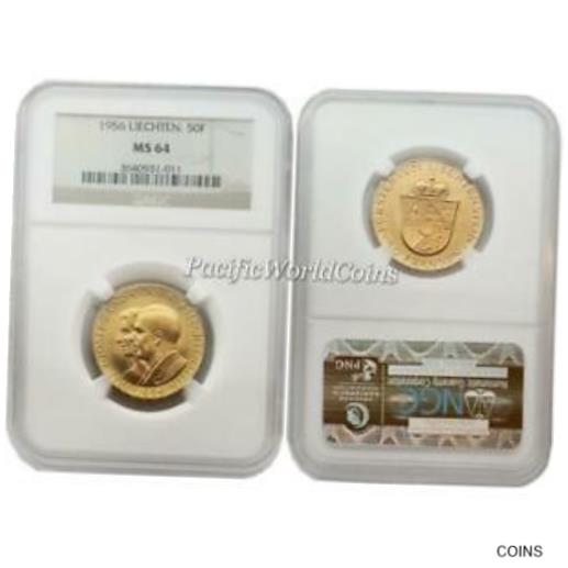  アンティークコイン コイン 金貨 銀貨  Liechtenstein 1956 50 Franken Gold NGC MS64 SKU# 1812