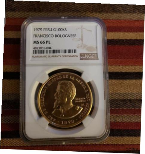 【極美品/品質保証書付】 アンティークコイン 金貨 1979 Peru 1 Oz Gold Francisco Bolognese MS 66 PROOF LIKE NGC [送料無料] #got-wr-011000-6563