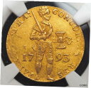 yɔi/iۏ؏tz AeB[NRC RC   [] 1793, Netherlands, Utrecht (Ctiy). Beautiful Gold Knight Ducat Coin. NGC AU-55!