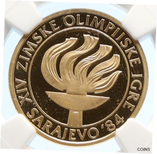 【極美品/品質保証書付】 アンティークコイン 金貨 1984 YUGOSLAVIA Sarajevo XIV Olympic Games TORCH Gold 5000 Dinar Coin NGC i95618 [送料無料] #gct-wr-011000-7812