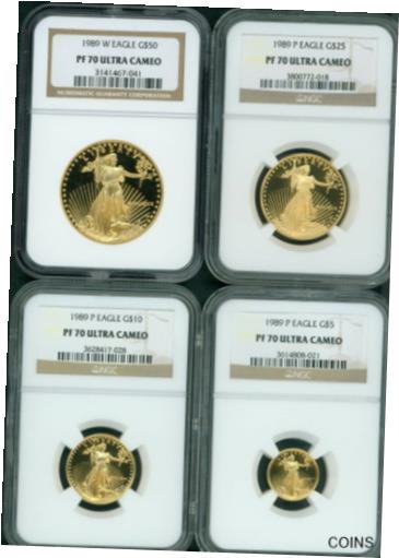 1989 4  å W & P $50 $25 $10 $5   NGC PR70 ץ롼 PF70 !!1...