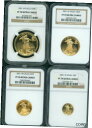 2001-W 4コイン ( $50 $25 $10 $5 ) セット ゴールド イーグル NGC PR70 プルーフ PF70 PR-702001-W 4-CO...