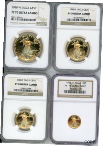 1988 W&P 4  å $50 $25 $10 $5   NGC PR70 ץ롼 PF70 1988 ...