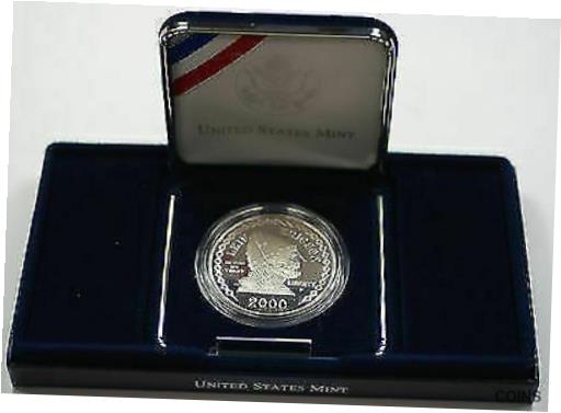  アンティークコイン コイン 金貨 銀貨  2000 Leif Ericson Commemorative Proof $1 Silver Dollar Coin W/ Box & COA