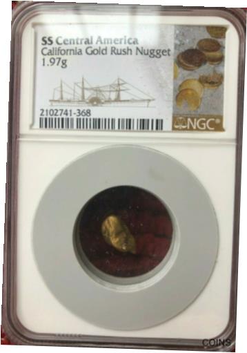 【極美品/品質保証書付】 アンティークコイン コイン 金貨 銀貨 送料無料 SS CENTRAL AMERICA SSCA SHIPWRECK 1.97 GRAM GOLD NUGGET FROM SECOND RECOVERY