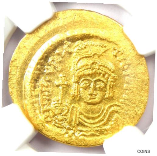  アンティークコイン コイン 金貨 銀貨  Byzantine Maurice Tiberius AV Solidus Gold Coin 582-602 AD - NGC MS (UNC)