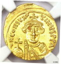 ビザンチン コンスタンス II AV ソリダス 金貨 641-668 AD - 認定 NGC MS (UNC)Byzantine Constans II AV ...
