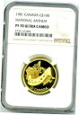 【極美品/品質保証書付】 アンティークコイン コイン 金貨 銀貨 [送料無料] 1981 $100 ' O CANADA ' NATIONAL ANTHEM NGC PF70 UCAM 1/2 oz GOLD COIN