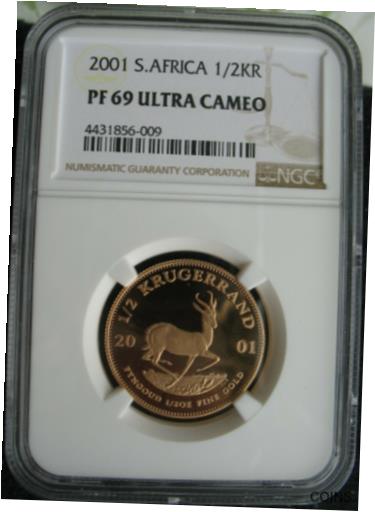 ڶ/ʼݾڽա ƥ    [̵] South Africa 2001 Gold 1/2 Krugerrand NGC PF-69 Ult.Cameo