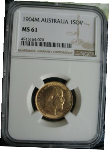 ڶ/ʼݾڽա ƥ    [̵] Australia 1904-M Gold 1 Sovereign NGC MS-61
