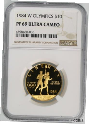 【極美品/品質保証書付】 アンティークコイン コイン 金貨 銀貨 [送料無料] 1984 W $10 Proof Gold Los Angeles XXIII Olympiad NGC PF69 Ultra Cameo
