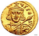 AD 698-705 ティベリウス 3 世ビザンチン帝国ゴールド ソリダス コイン NGC MS つや消し698-705 AD Tiberius III Byz...