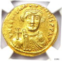 コンスタンス II AV ソリダス ゴールド ビザンチン コイン 641-668 AD - 認定 NGC MS (UNC)Constans II AV Soli...
