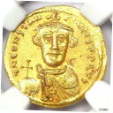 ビザンチン コンスタンス II AV ソリダス ゴールド クロス コイン 641-668 AD - NGC MS (UNC)Byzantine Constans...